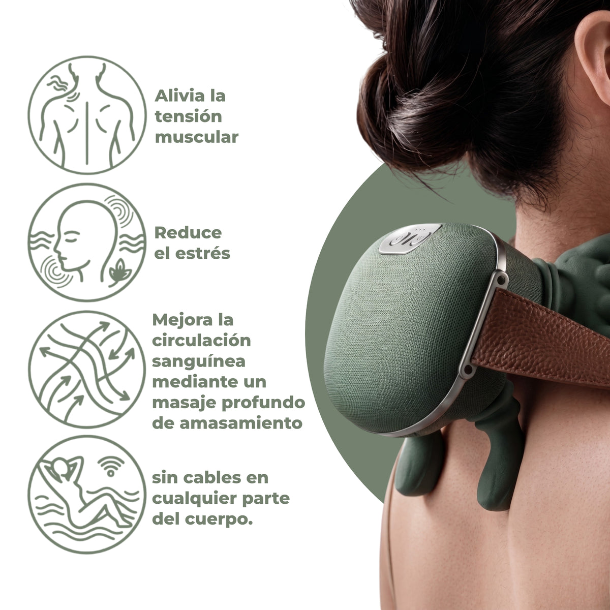 Masajeador de cuello con amasado profundo y calor